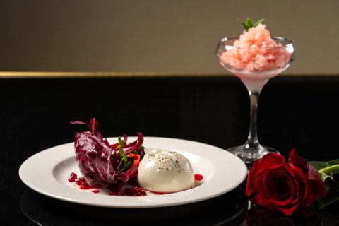 Burrata with radicchio for Valentine's Day at RAILS Restaurant & Little Bar